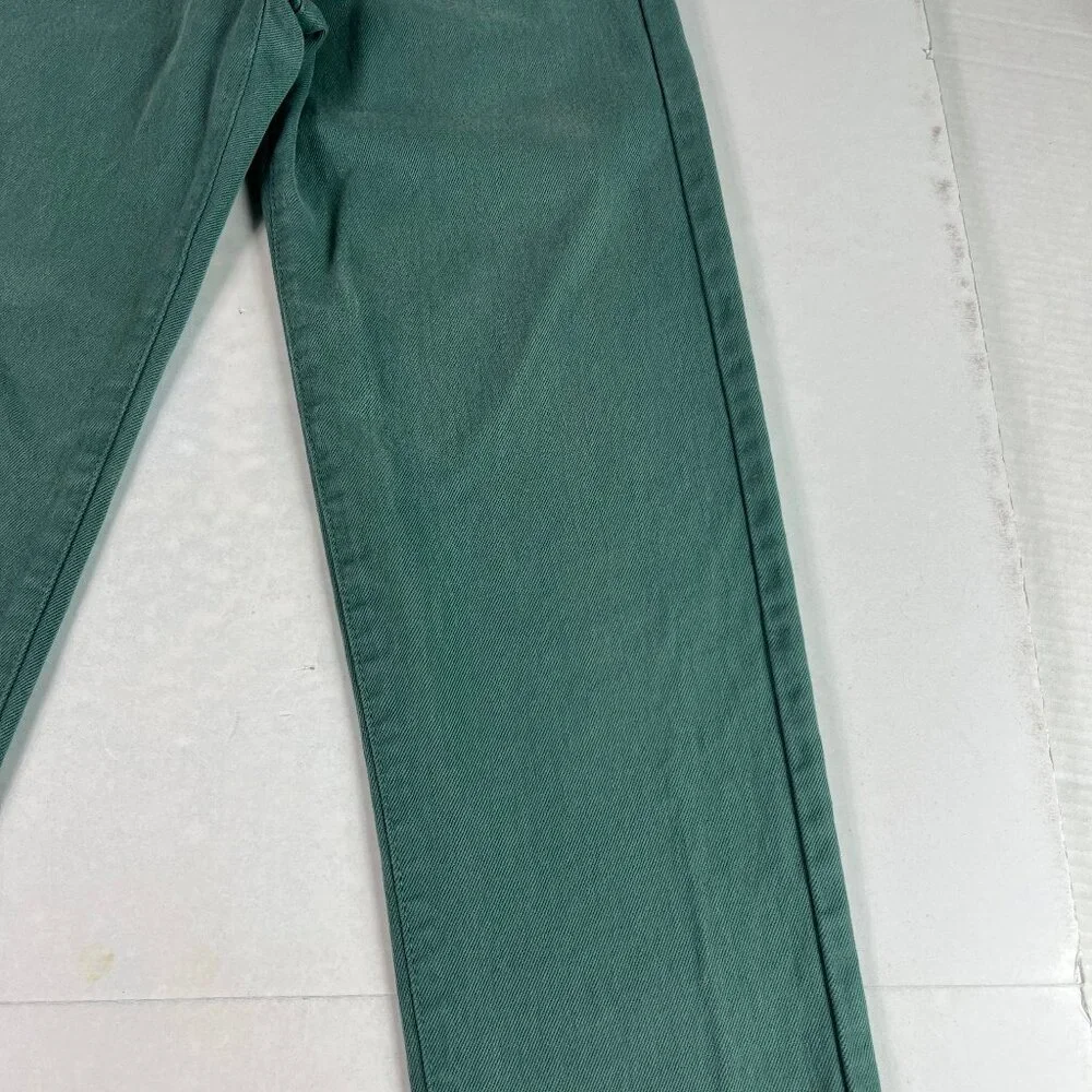 VTG Calvin Klein Jean's Juniors 26x31* Straight Green Faded Denim USA Made Tag 3